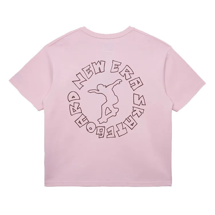 New Era Crew Neck Short Sleeved T Shirts, Pink Unisex
