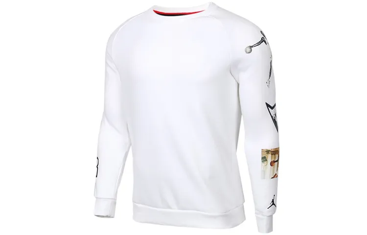Jordan Air Jordan Sweatshirts Men's White Crew Neck Moderate Regular