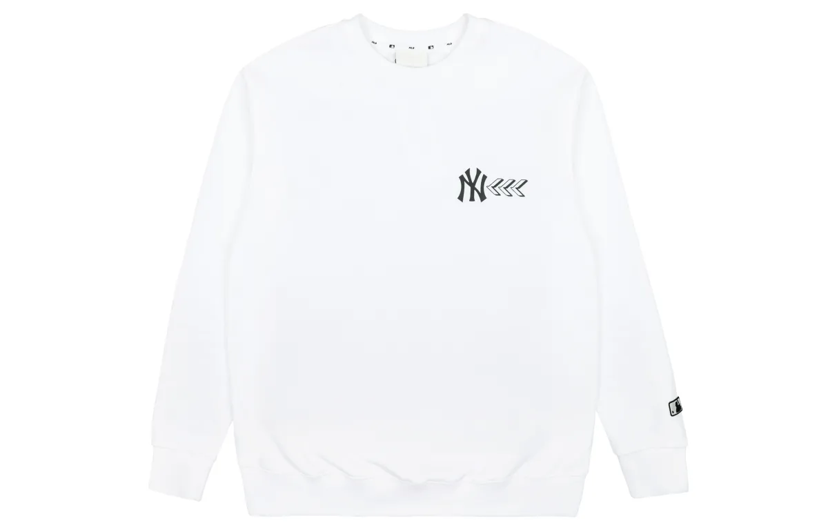 MLB New York Yankees Sweatshirts Unisex White Crew Neck Moderate Regular