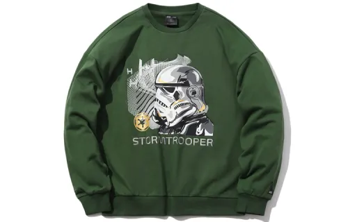 Li Ning Sweatshirts Men's Army Green Crew Neck Moderate Regular