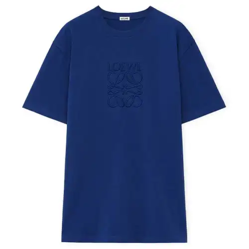 LOEWE T Shirts Men's Blue Crew Neck Moderate Straight Fit