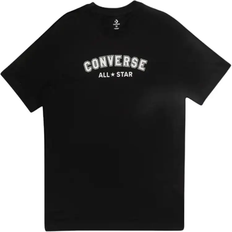 Converse T Shirts Unisex Black Crew Neck Moderate Straight Fit