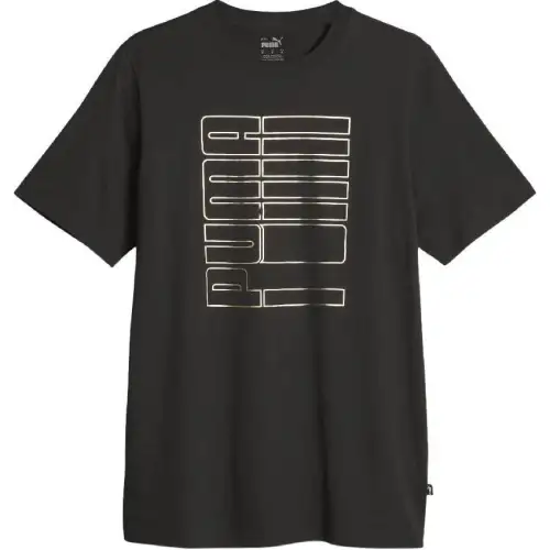 PUMA T Shirts Men's Black Crew Neck Moderate Straight Fit