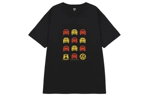 UNIQLO T Shirts Unisex Black Crew Neck
