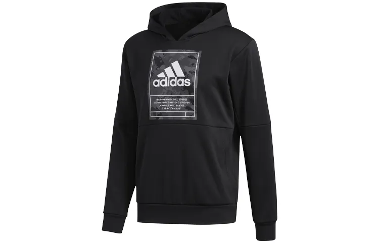 Adidas Sweatshirts Men's Black Hooded Moderate Regular
