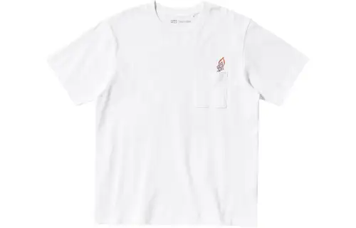 UNIQLO Final Fantasy Collaboration T Shirts Men's White Crew Neck Moderate