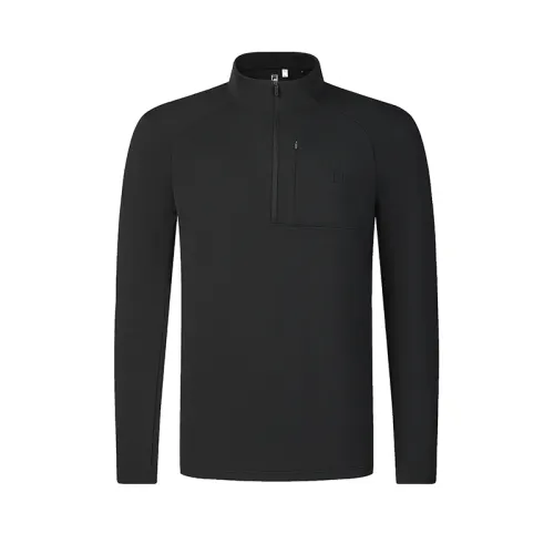 FILA T Shirts Men's Pitch Black Stand Collar