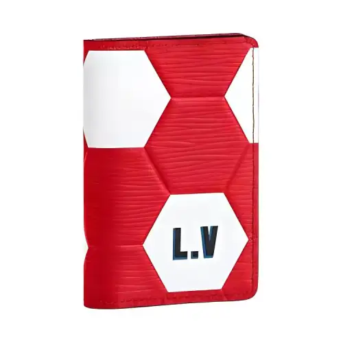 LOUIS VUITTON Epi Leather Wallet, Card Holder Men's Red White
