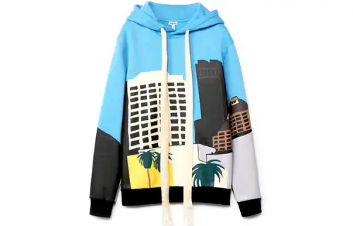 LOEWE Sweatshirts Men's Blue Hooded Moderate Regular