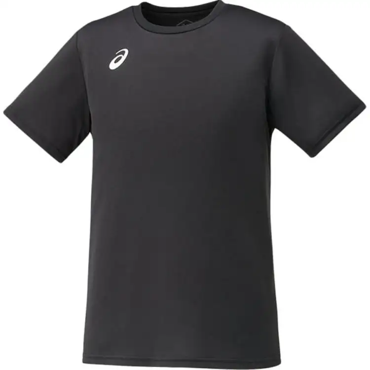 ASICS T Shirts Men's Black Crew Neck Moderate Straight Fit