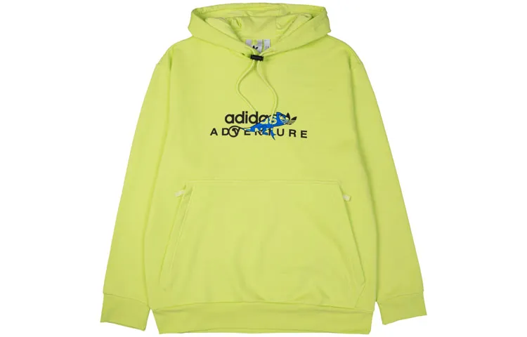 Adidas Originals Sweatshirts Men's Semi-Frozen Yellow Hooded Moderate Straight Fit