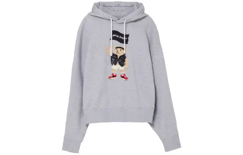 PALM ANGELS Sweatshirts Men's Gray Hooded Moderate Regular
