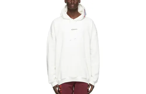 Vetements Sweatshirts Men's White Hooded Moderate Regular