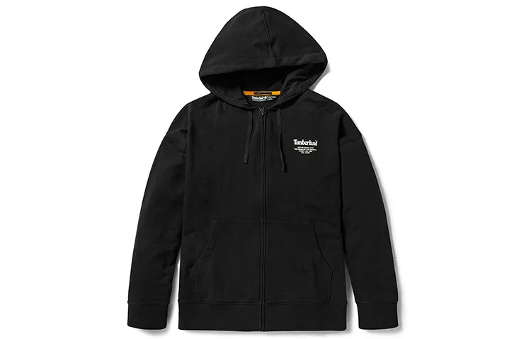 Timberland Sweatshirts Men's Black Hooded Moderate Cardigan