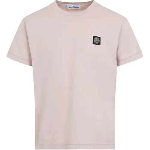 STONE ISLAND Logo Patch Crewneck T Shirt