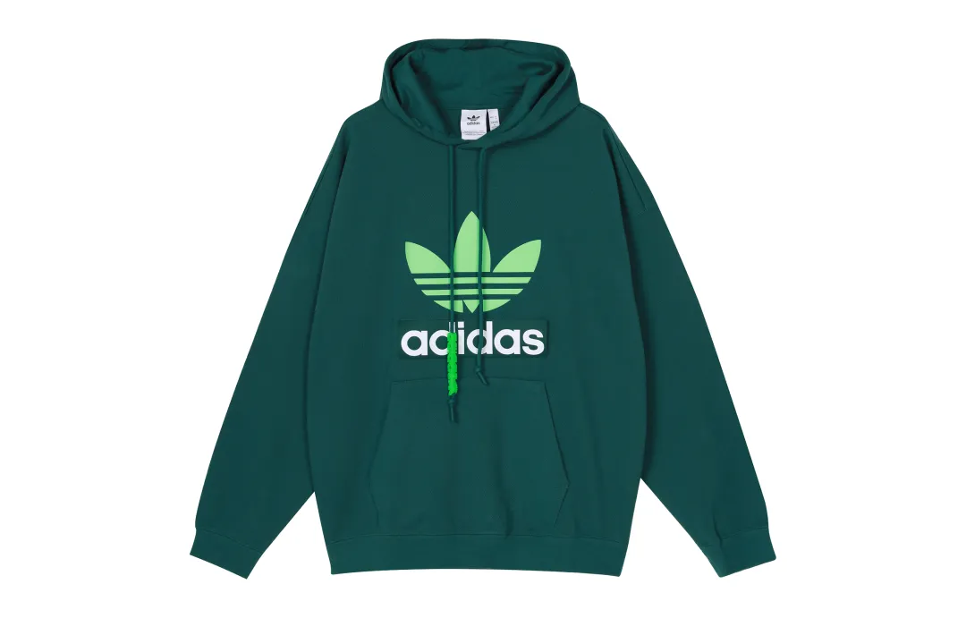 Adidas Originals BIG TREFOIL HOODIE Sweatshirt Men's Forest Green