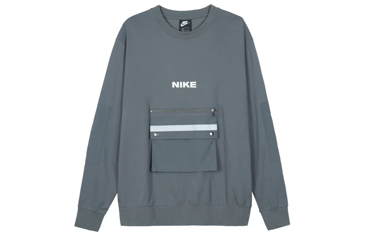 Nike Sweatshirts Men's Gray Crew Neck Moderate Regular