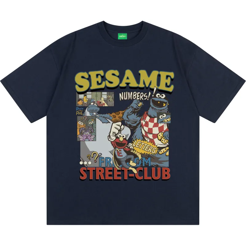 SESAME STREET T Shirts Unisex Crew Neck Thin Heavyweight