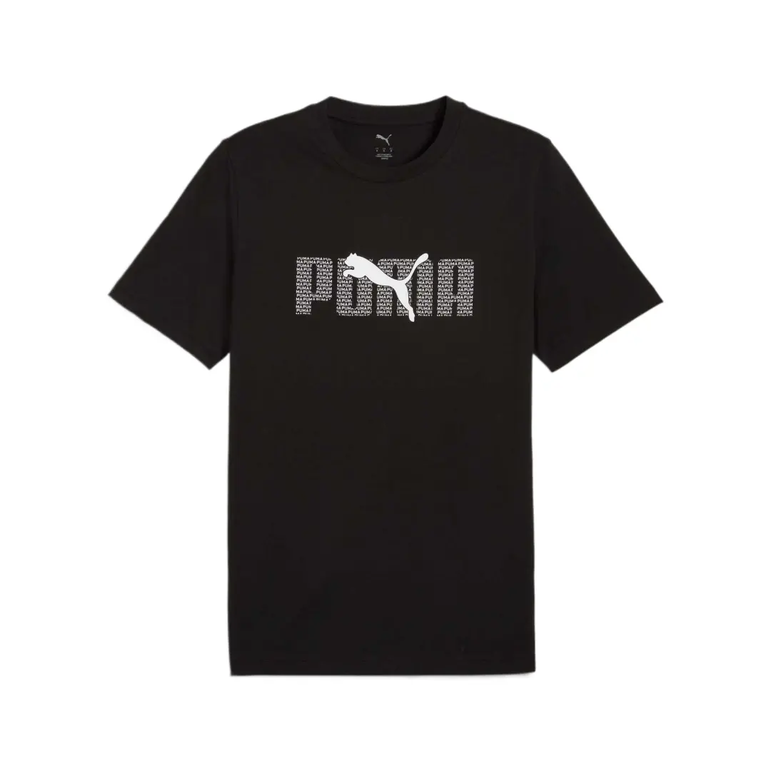 PUMA T Shirts Men's Black Crew Neck Moderate