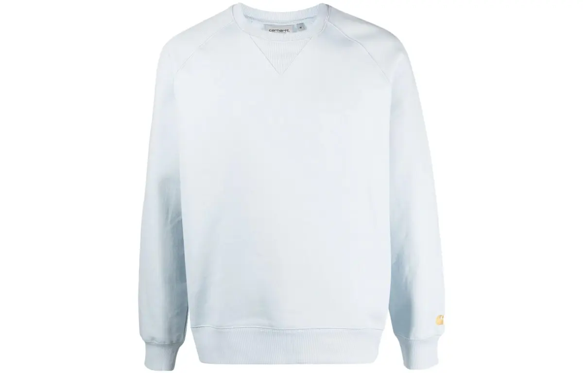 Carhartt WIP Sweatshirts Men's Light Blue Crew Neck Moderate Straight Fit