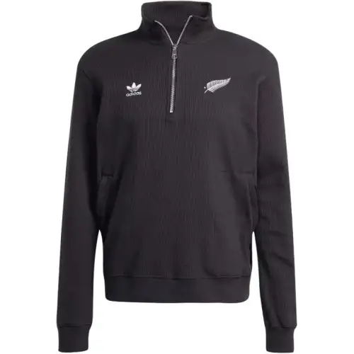 Adidas S Essentials Half Zip Waffle Sweatshirt
