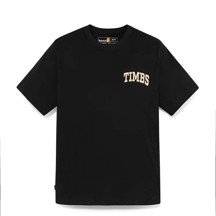 Timberland T Shirts Men's Black Crew Neck Moderate Straight Fit