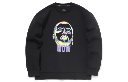 Li Ning Sweatshirts Men's New Standard Black Crew Neck Moderate Regular