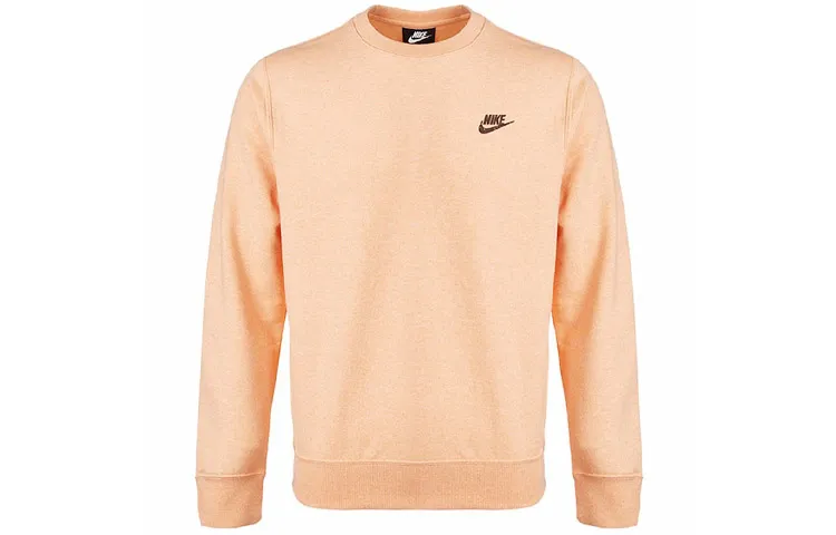 Nike Sweatshirts Men's Apricot Pink Crew Neck Moderate Straight Fit