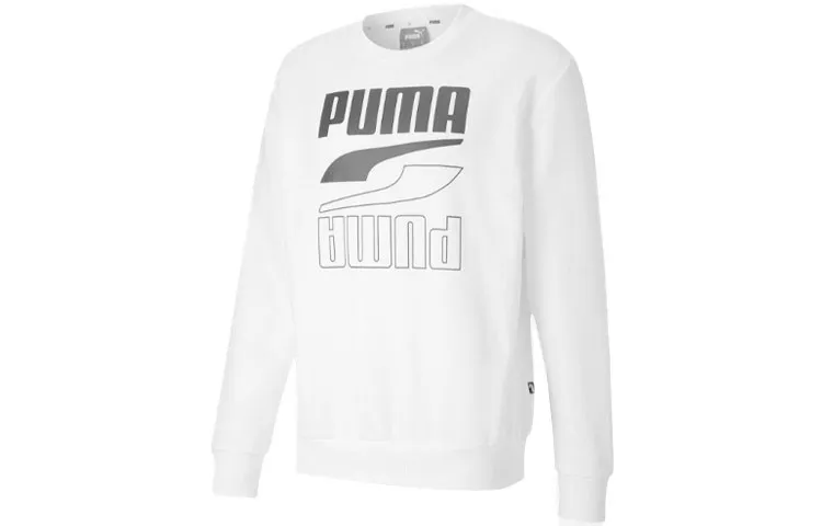 PUMA Sweatshirts Men's White Crew Neck Moderate Regular