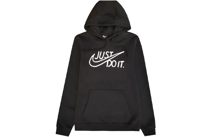 Nike Sweatshirts Men's Black Hooded Moderate Straight Fit