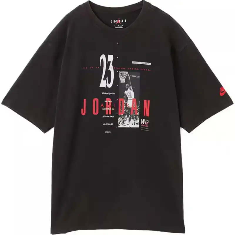 Jordan T Shirts Unisex Black Crew Neck Moderate