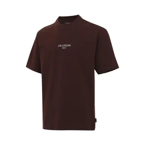 Jordan T Shirts Men's Dark Red Crew Neck Moderate
