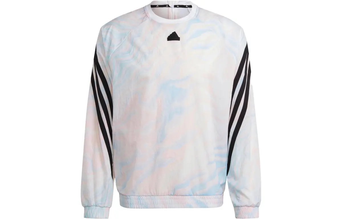 Adidas Sweatshirts Men's White Crew Neck Moderate Regular
