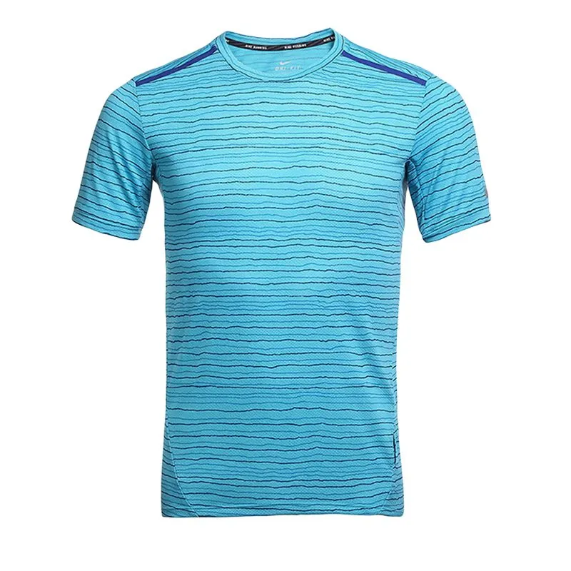 Nike T-Shirts Men's Blue Crew Neck Moderate