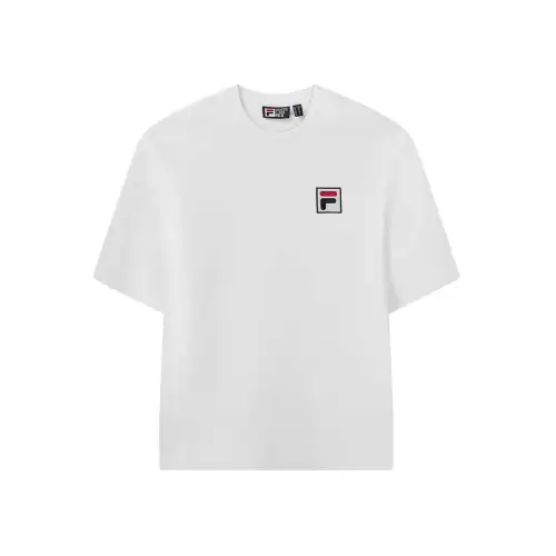 FILA T Shirts Men's White Crew Neck Moderate Straight Fit