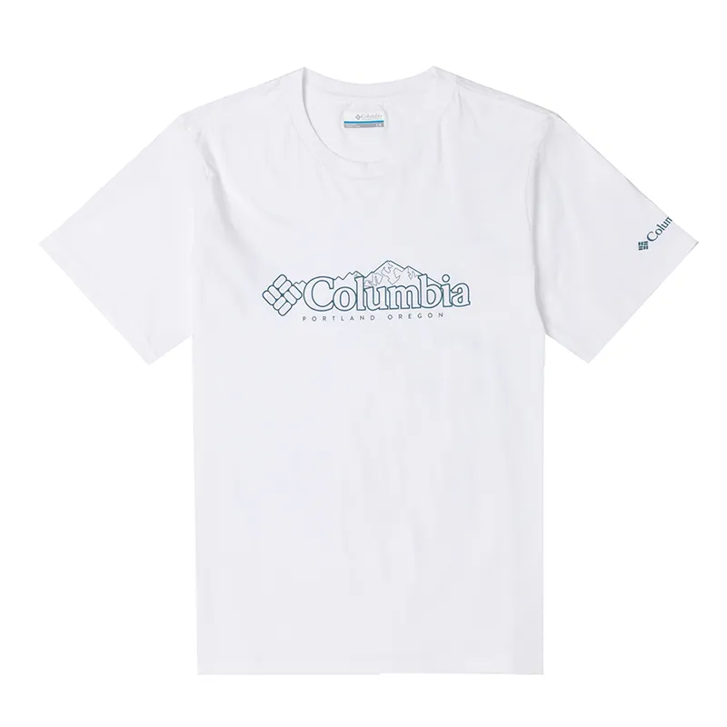 Columbia T-Shirts Men's White Crew Neck Moderate