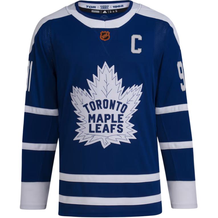 Adidas LEAFS TAVARES AUTHENTIC REVERSE RETRO WORDMARK JERSEY T Shirt Men's Royal Blue