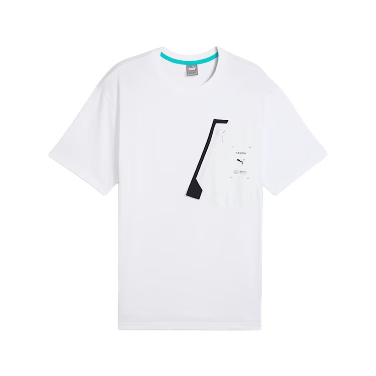PUMA x Mercedes AMG Petronas F1® Team X RAEBURN NJR Evostripe SS24 T Shirt Men's White