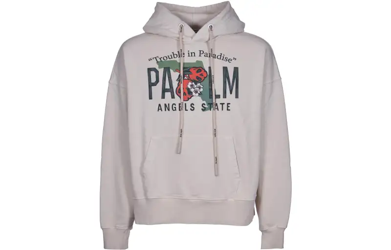 PALM ANGELS Logo Printed Drawstring Hoodie