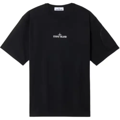 STONE ISLAND Logo Printed Crewneck T Shirt