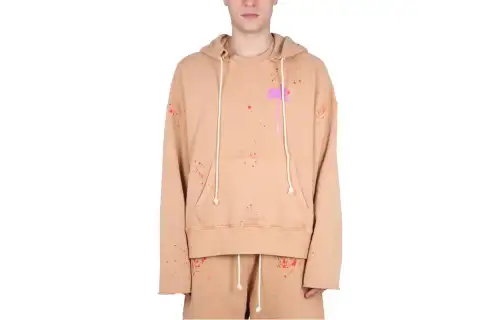 PALM ANGELS Logo print Paint splatter Cotton Hoodie