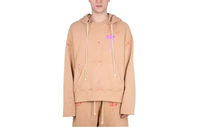 PALM ANGELS Logo print Paint splatter Cotton Hoodie