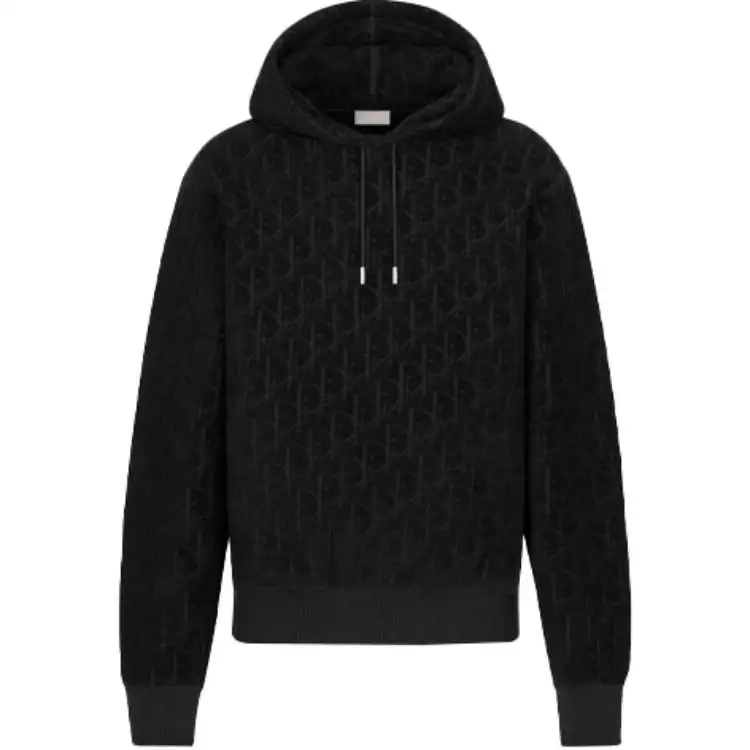 DIOR Quarterly New Products Sweatshirts Men's Black Hooded Moderate Regular