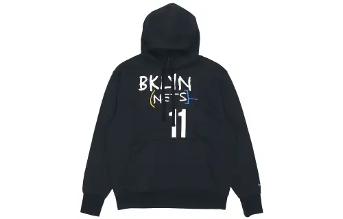 Nike NBA Brooklyn Nets Kyrie Irving No. 11 Basketball Sports Printed Hooded Sweatshirt Men's Black