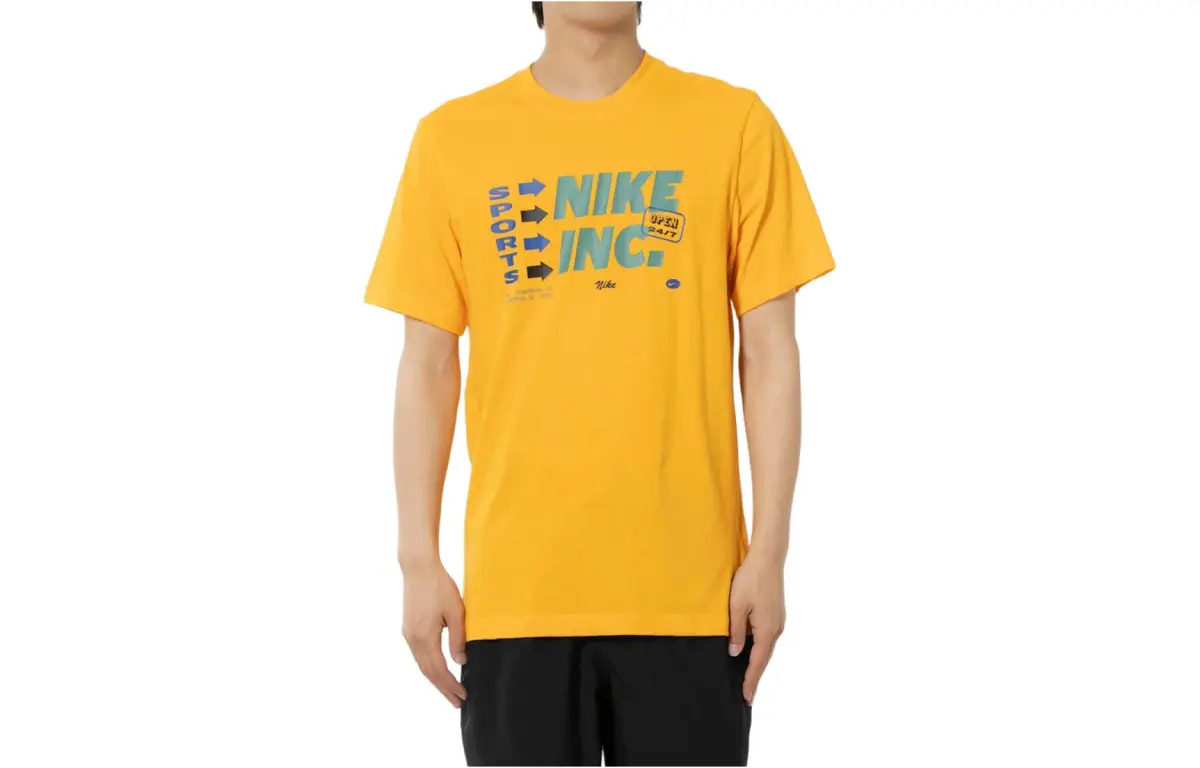 Nike T Shirt Men's Orange Yellow