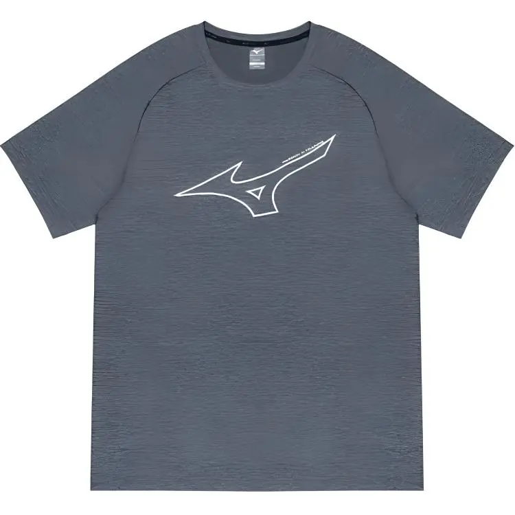 Mizuno T-Shirts Men's Black Crew Neck Thin Straight Fit