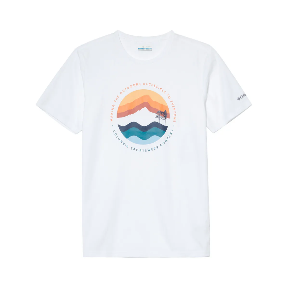 Columbia T-Shirts Unisex White Crew Neck Straight Fit
