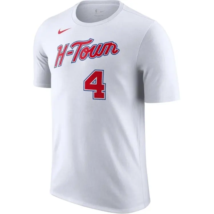 Nike T-Shirts Men's White Crew Neck Moderate Straight Fit