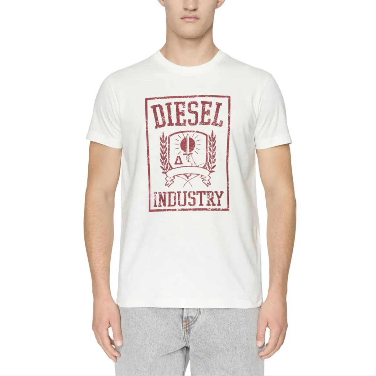 DIESEL T-Shirts Men's White Crew Neck