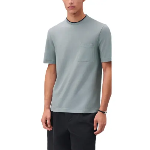 HERMES T Shirts Men's Blue Crew Neck Moderate